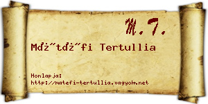 Mátéfi Tertullia névjegykártya
